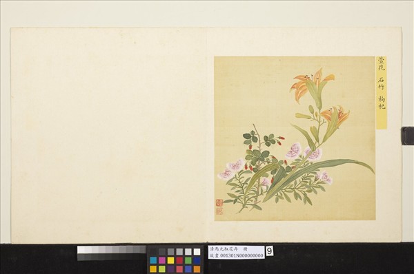 清馬元馭花卉　冊　萱花石竹枸杞