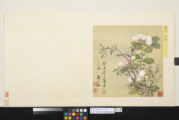 清馬元馭花卉　冊　梅花山茶