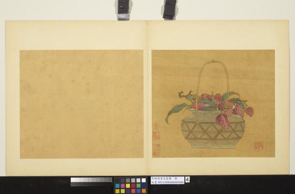 宋錢選畫花籃圖　冊　荔枝