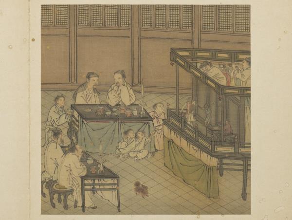 明戴進太平樂事　冊　觀戲