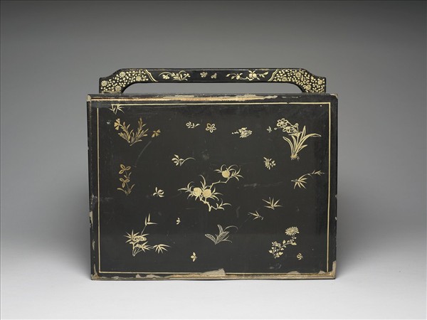 黑漆描金龍紋「御製耕織圖詩墨」提匣