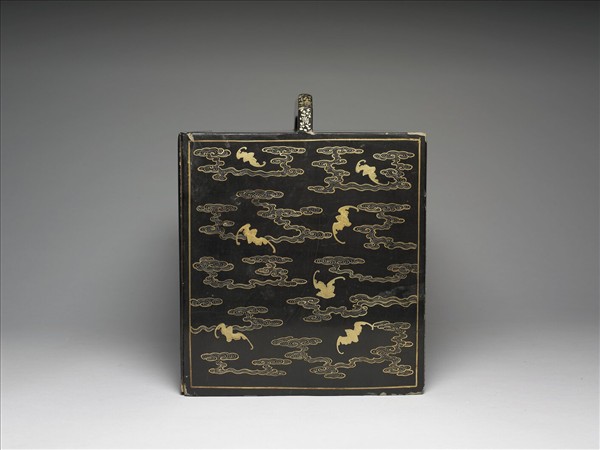 黑漆描金龍紋「御製耕織圖詩墨」提匣