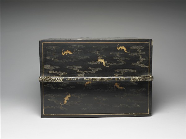 黑漆描金龍紋「御製耕織圖詩墨」提匣