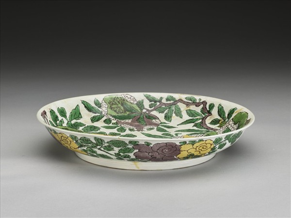 素三彩三多三果紋盤