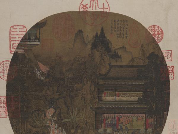 宋趙伯駒漢宮圖　軸