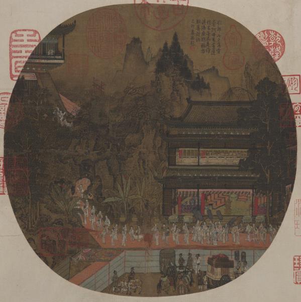 宋趙伯駒漢宮圖　軸