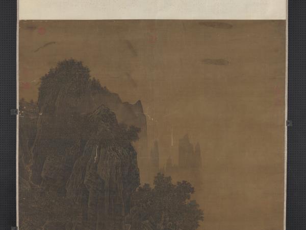 宋蕭照畫山腰樓觀　軸