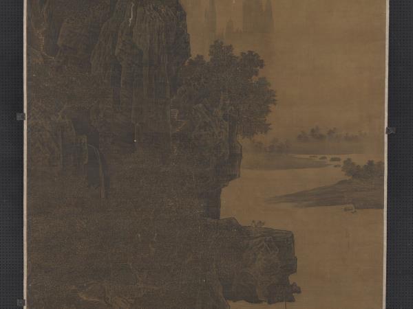 宋蕭照畫山腰樓觀　軸