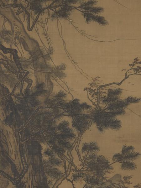 宋馬麟靜聽松風圖　軸