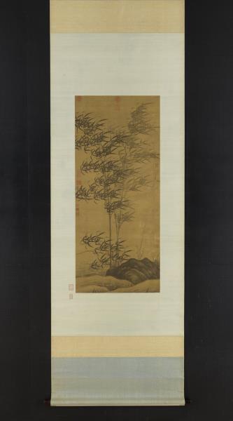 元顧安畫墨竹　軸