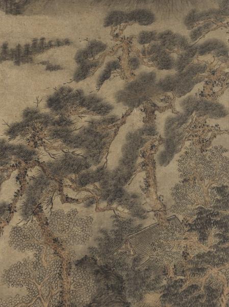 元王蒙松崖飛瀑　軸