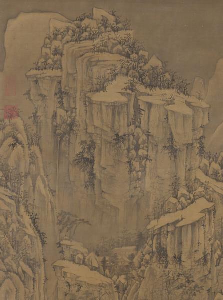 元馬琬喬岫幽居　軸