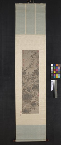 元馬琬秋山行旅　軸