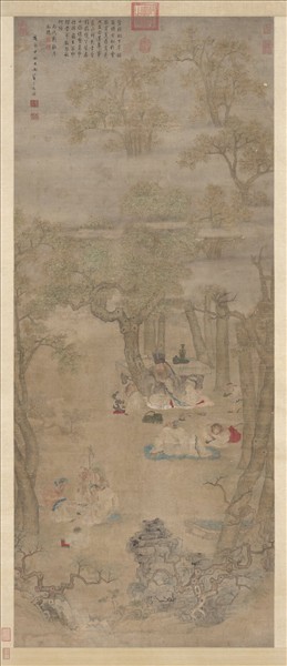 明崔子忠桐陰博古圖　軸