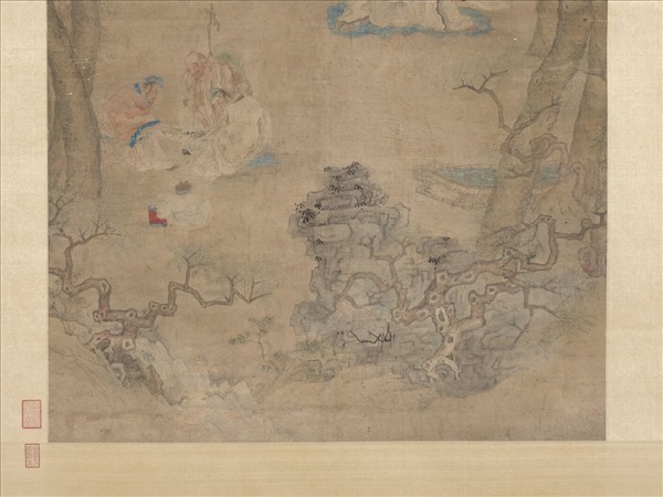 明崔子忠桐陰博古圖　軸