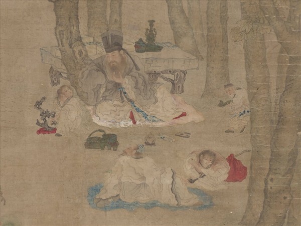 明崔子忠桐陰博古圖　軸