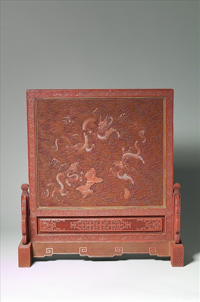 剔紅赤壁圖插屏