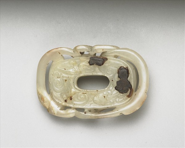 玉雙螭紋飾件