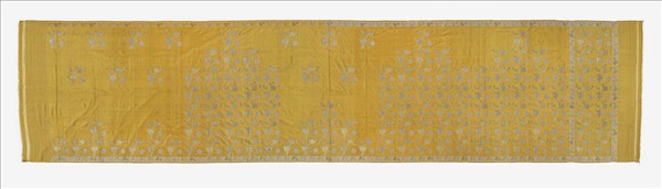 印度 黃地花朵紋紗麗