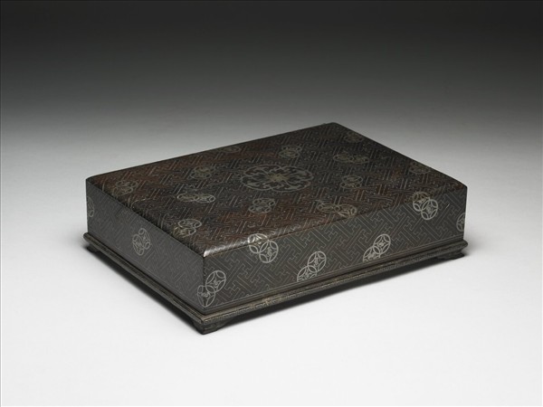 嵌銀福壽木硯盒