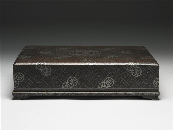 嵌銀福壽木硯盒