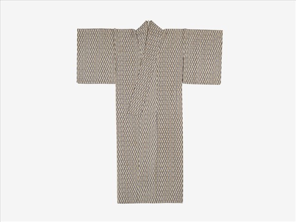 日本 白地矢羽紋絣織和服