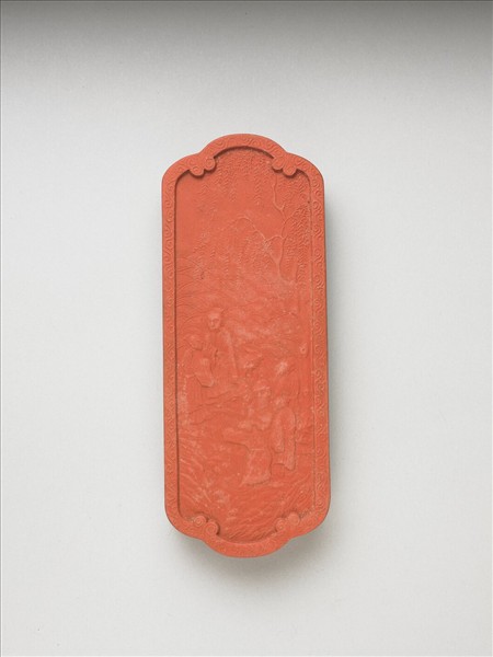 「五老遊河」硃墨