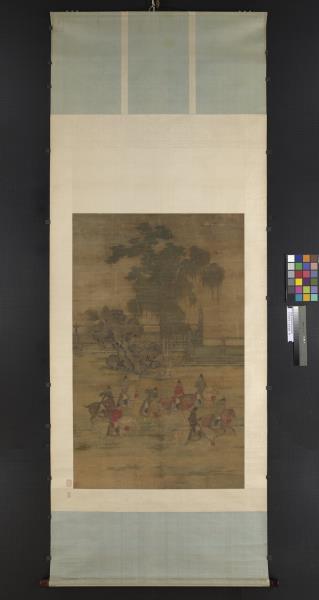 五代梁趙喦八達春遊圖　軸