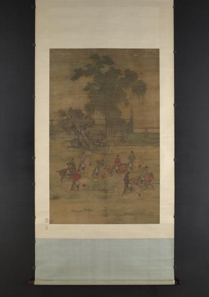 五代梁趙喦八達春遊圖　軸