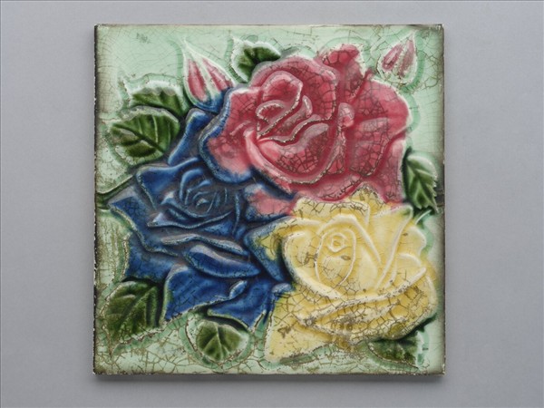 二十世紀上半葉日本玫瑰圖瓷磚