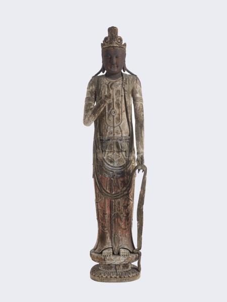 中國 宋 木雕彩繪 菩薩立像