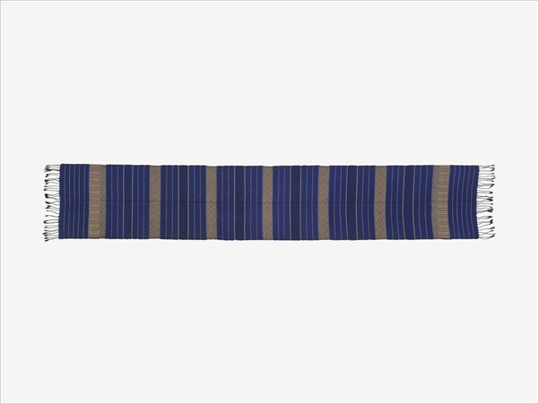 寮國 藍地織金錦肩布