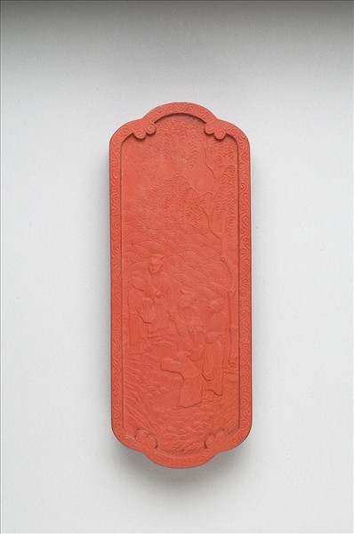 「五老遊河」硃墨