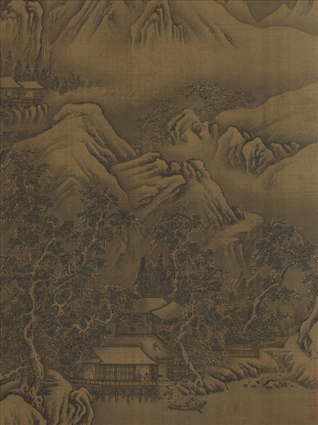 元人買魚沽酒圖　軸