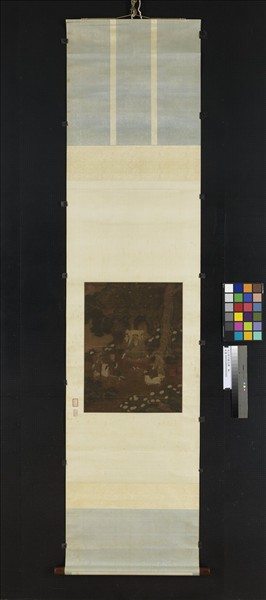 元人羚羊獻花圖　軸