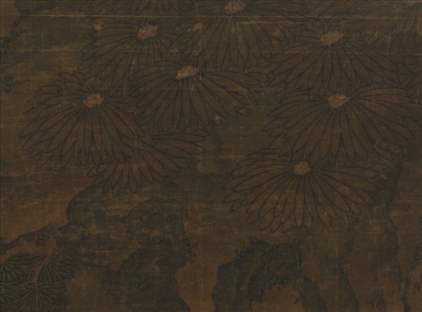 元人羚羊獻花圖　軸