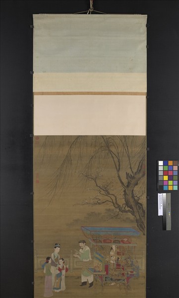 元人春景貨郎圖　軸