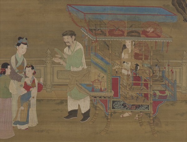 元人春景貨郎圖　軸