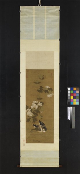 元人芙蓉花鴨　軸