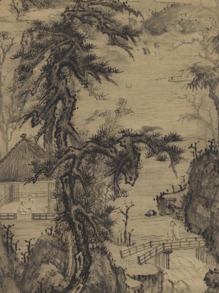 明王紱松亭高士圖　軸