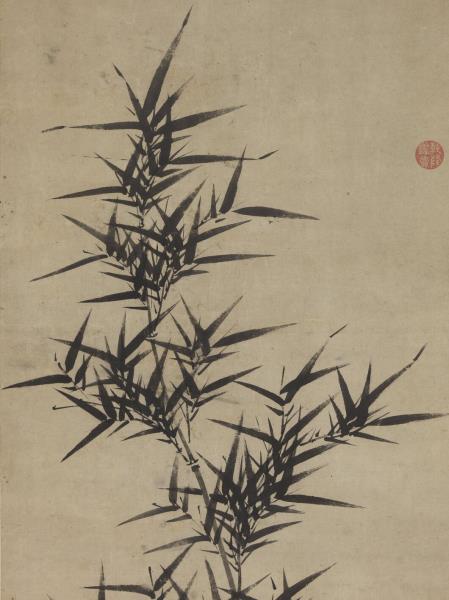 明夏昶半窗晴翠圖　軸