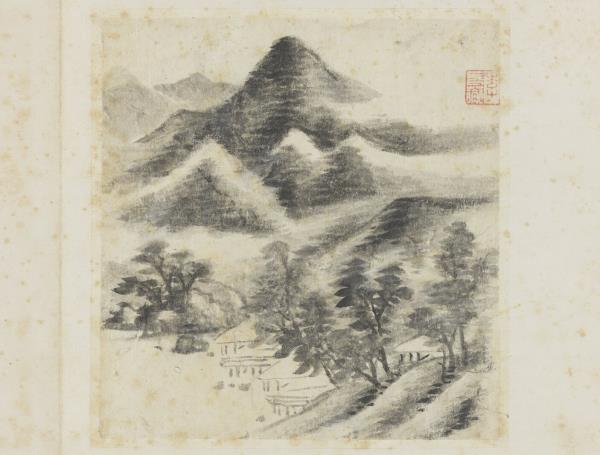 明李流芳山水寫生　冊　雲山煙雨