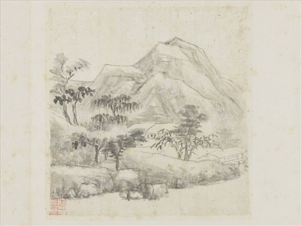 明李流芳山水寫生　冊　磵閣棲煙