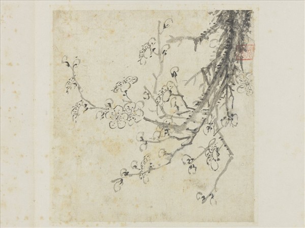 明李流芳山水寫生　冊　梅花