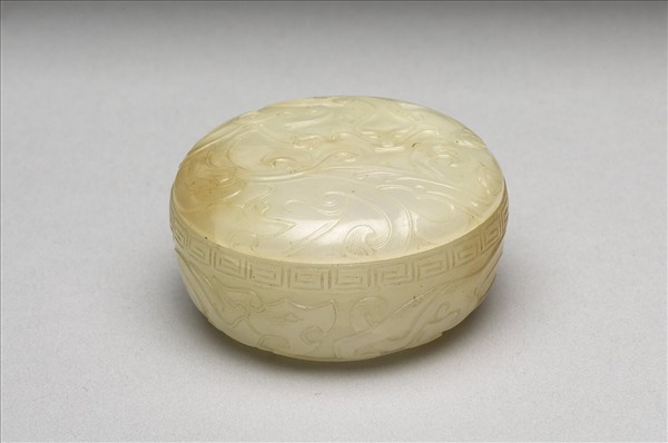 玉雕螭紋圓盒