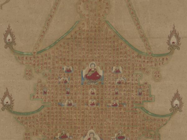 元人書金剛經塔　軸