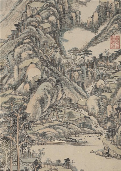 清王原祁畫溪崦林廬　軸