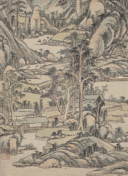 清王原祁畫溪崦林廬　軸