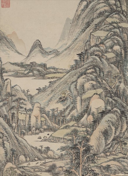 清王原祁畫溪崦林廬　軸