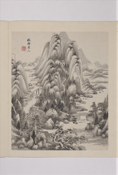 清王鑑仿古山水　冊　倣吳鎮山水